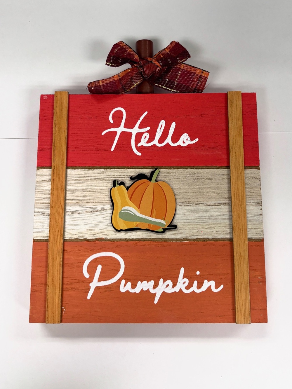 Hello Pumpkin Fall Harvest Tabletop Wood Sign